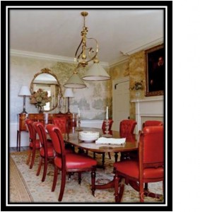 Red Accent Dining Room