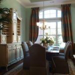 Brown and blue dining room