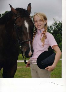 My daughter, Grayanna, and her buddy, Macaroni the Pony.