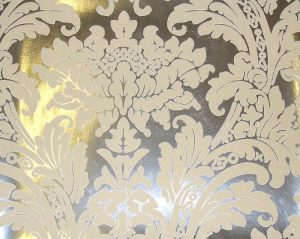 Cole & Son Damask - Cream Flock on Silver Foil Paper