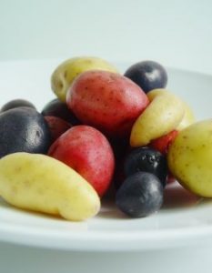Red, white, and blue (purple) potatoes