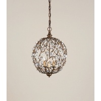 Currey & Company - 3 Light Crystal Bud Sphere Chandelier - Cupertino finish